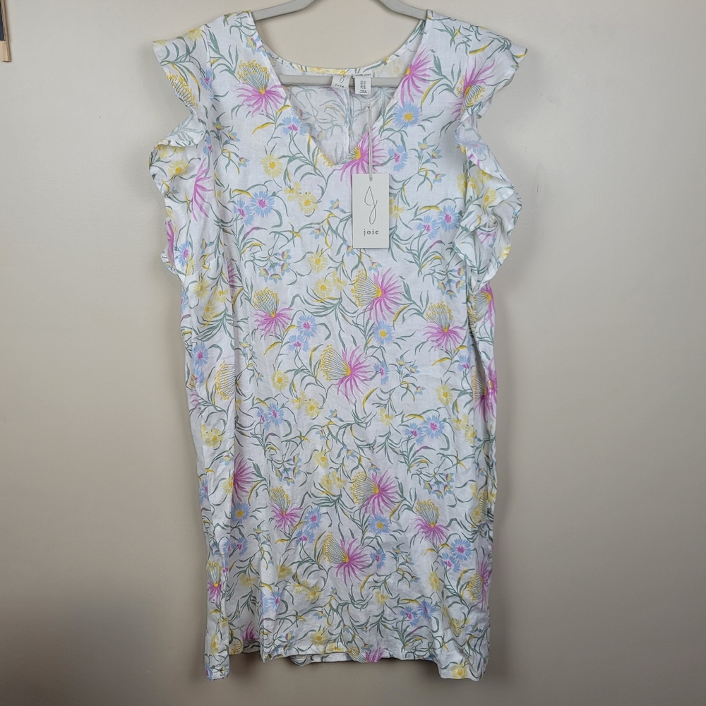 NWT Joie Floral 100% Linen Dress size 1X